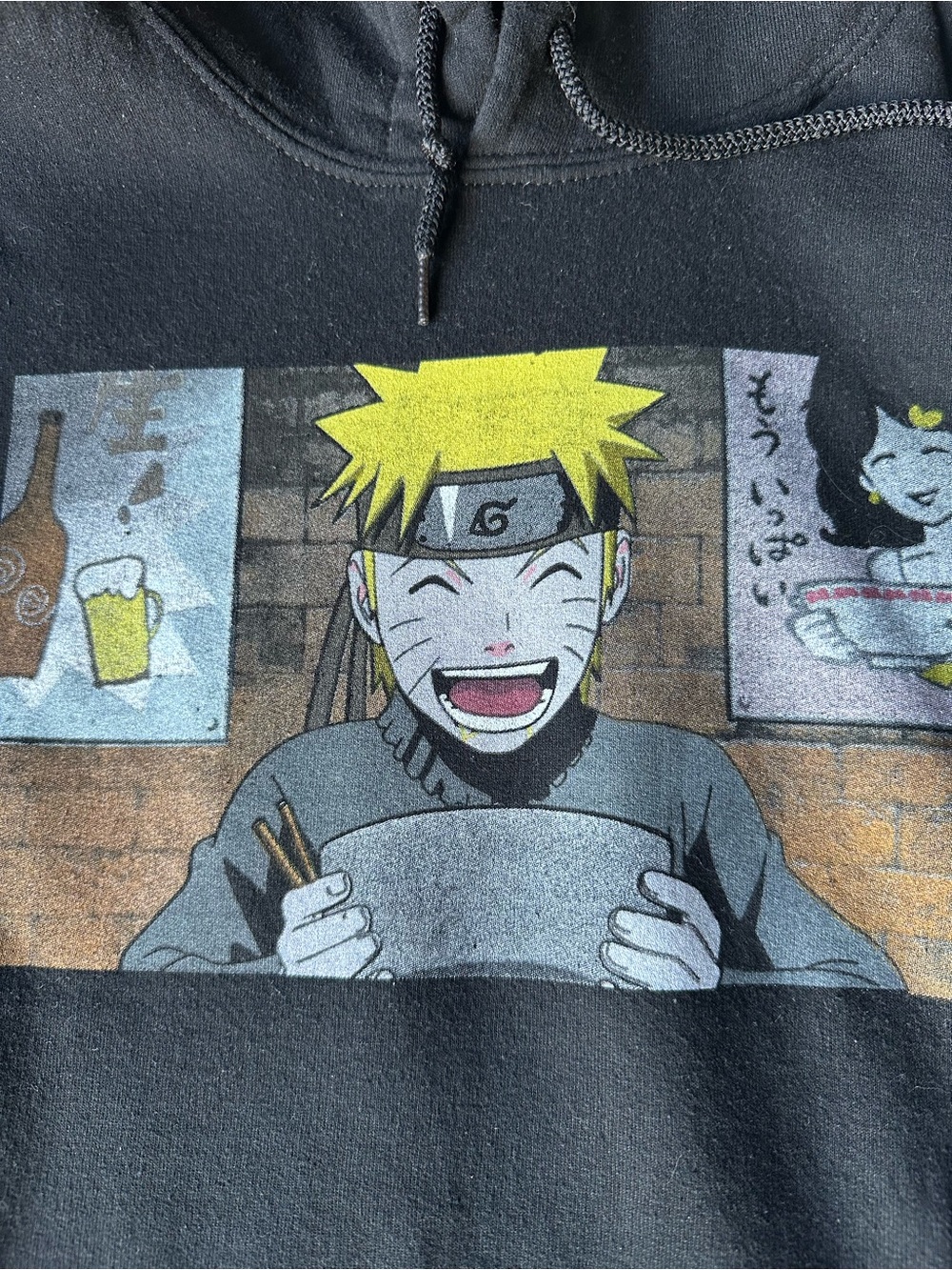 Naruto Shippuden Ichiraku
Ramen black pullover hoodie Sz S/XS Anime